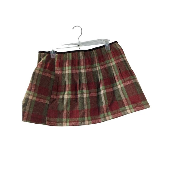 Free People Brown Red Size 6 Wool Wrap Mini Skirt with Buckle - Picture 5 of 9